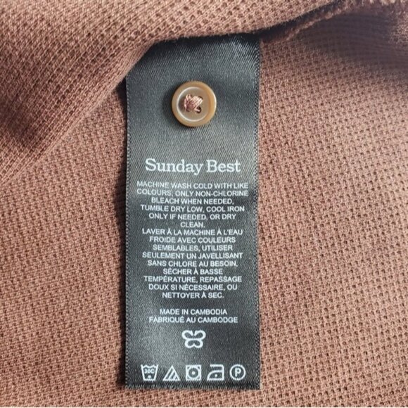 Sunday Best Brown Baby Waffle Cropped Top Size Small - Picture 7 of 8